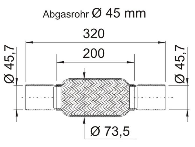 Abgasrohr Rohr Auspuff NEU ERNST mm Länge 053426