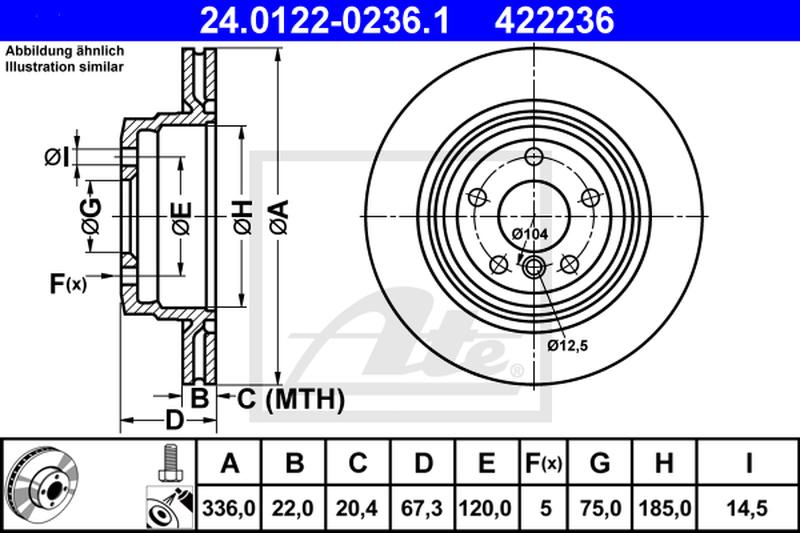 Ersatzteile-Info.de -BMW 3 (E90) 330 i xDrive ATE Bremsscheibe 
