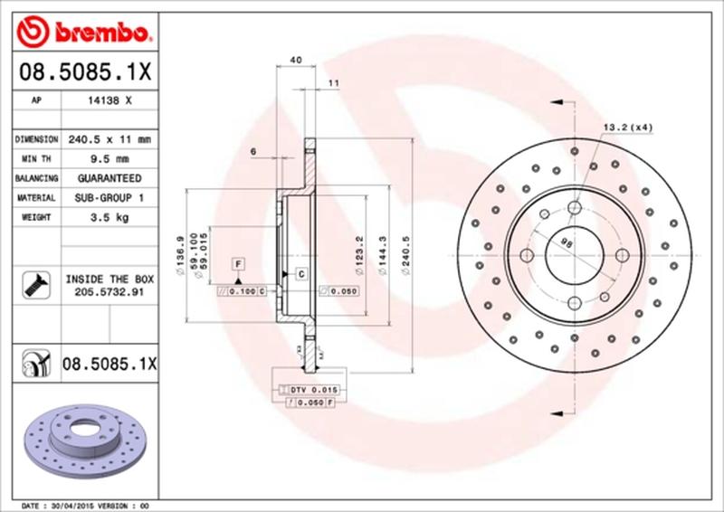 BREMBO 08-5085-1X