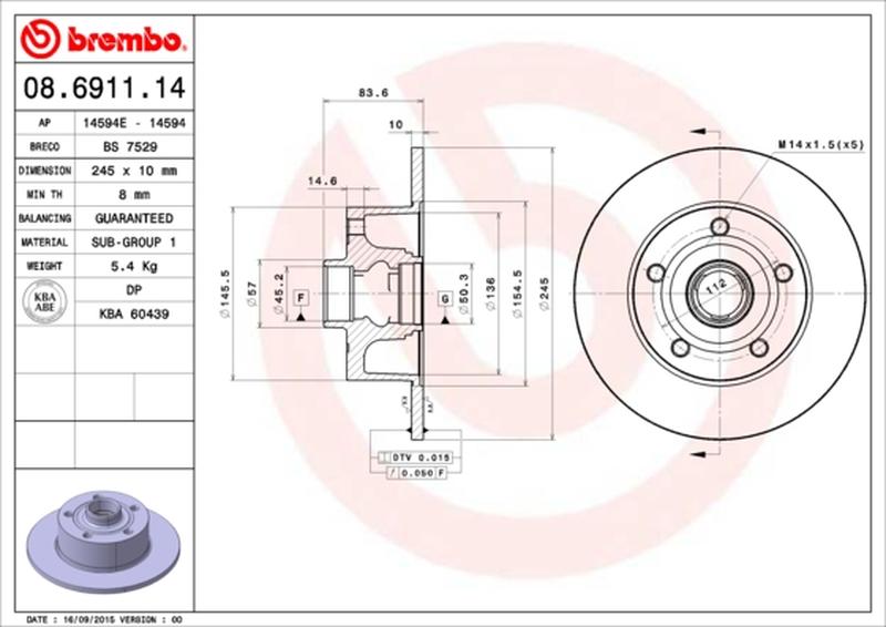 BREMBO 08-6911-14