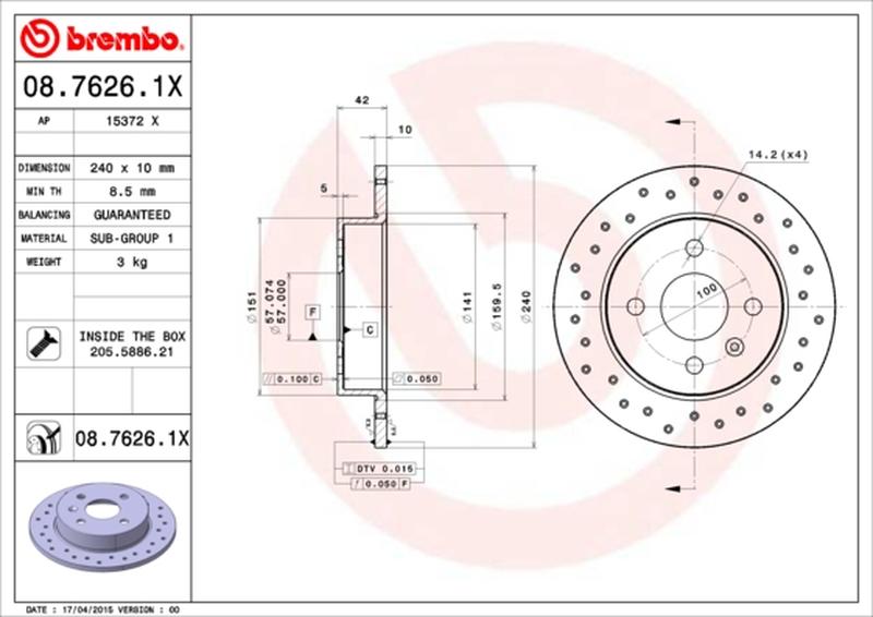 BREMBO 08-7626-1X