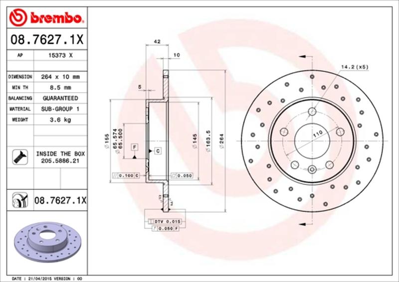 BREMBO 08-7627-1X