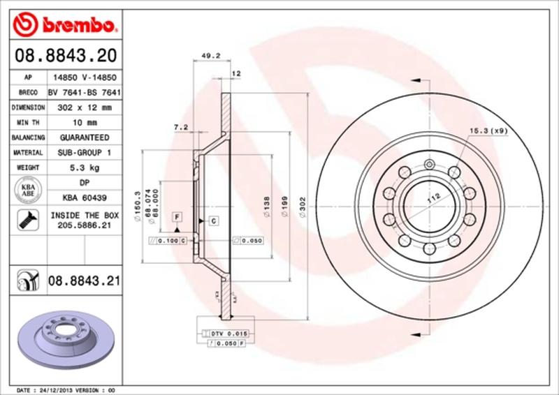 BREMBO 08-8843-21