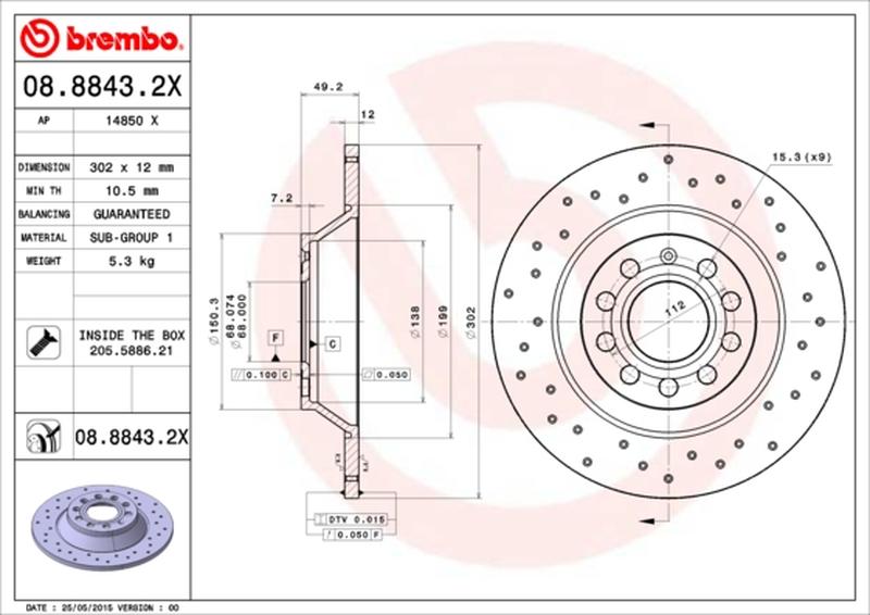 BREMBO 08-8843-2X