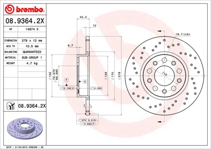 BREMBO 08-9364-2X
