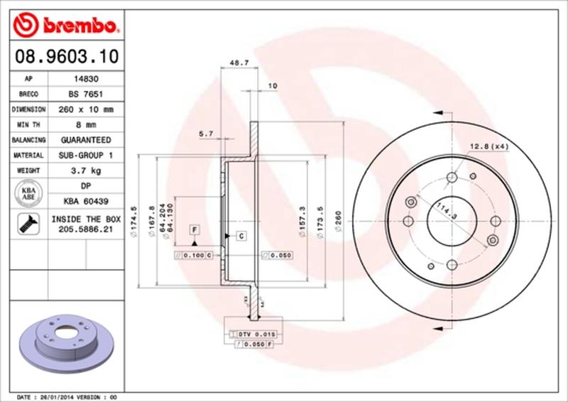 BREMBO 08-9603-10