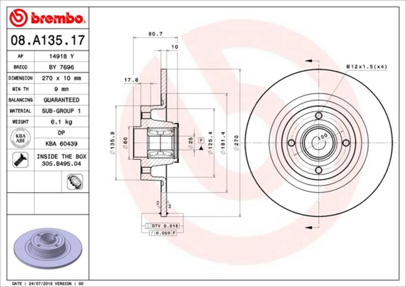 BREMBO 08-A135-17
