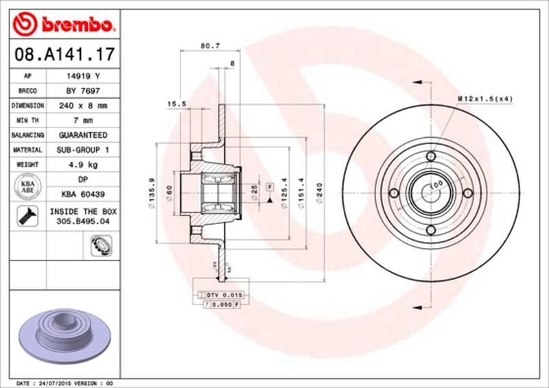 BREMBO 08-A141-17