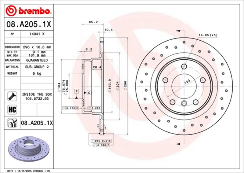 BREMBO 08-A205-1X