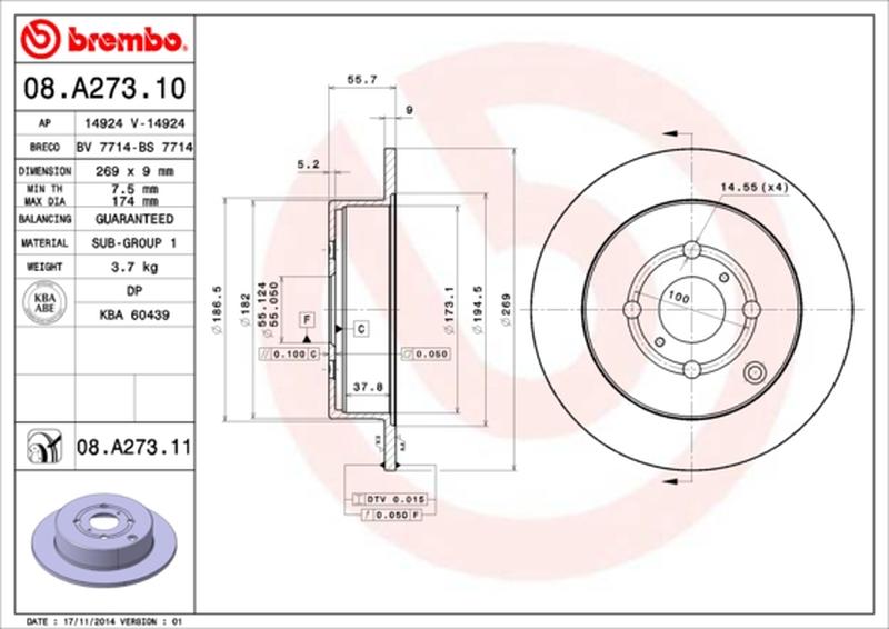 BREMBO 08-A273-10