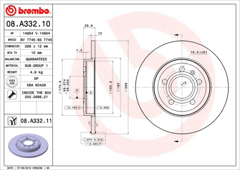 BREMBO 08-A332-11