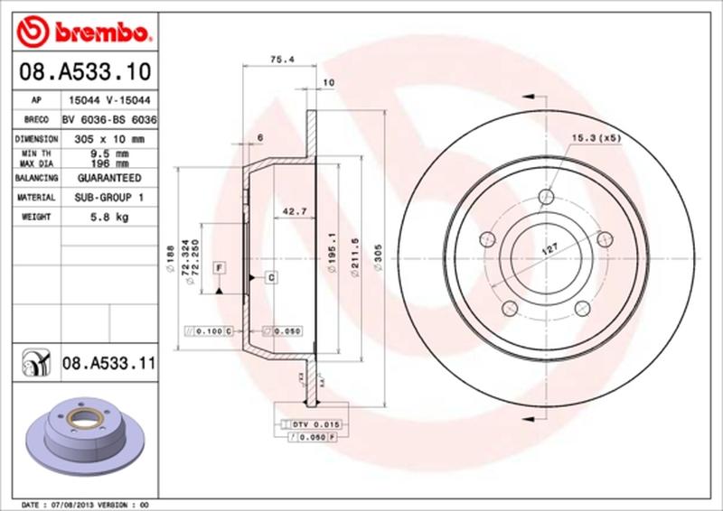 BREMBO 08-A533-11