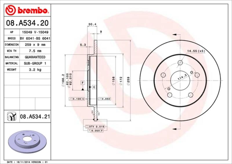 BREMBO 08-A534-20