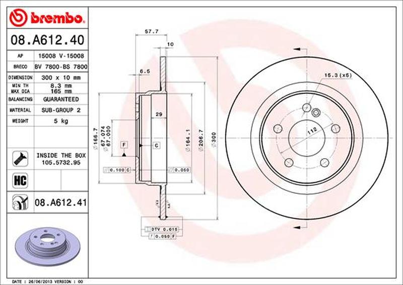 BREMBO 08-A612-41