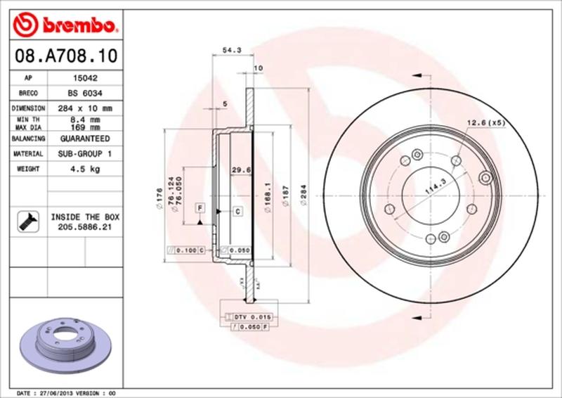 BREMBO 08-A708-10