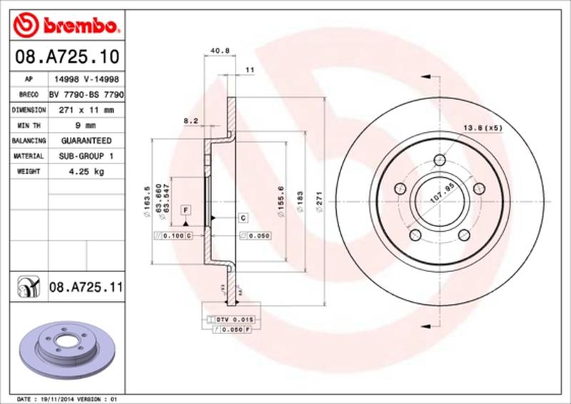 BREMBO 08-A725-10