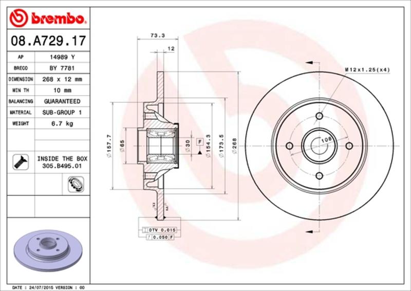 BREMBO 08-A729-17