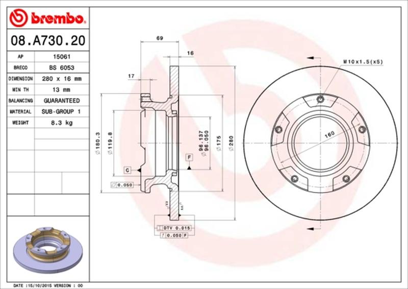 BREMBO 08-A730-20
