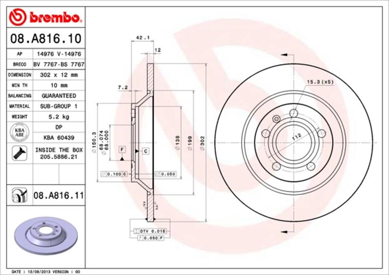 BREMBO 08-A816-11