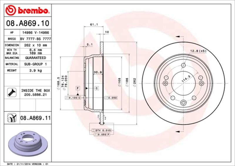 BREMBO 08-A869-11