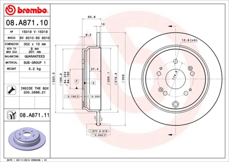 BREMBO 08-A871-11
