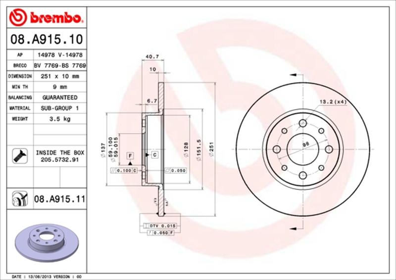 BREMBO 08-A915-11