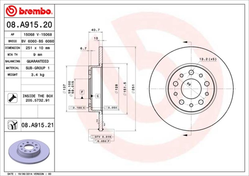 BREMBO 08-A915-21