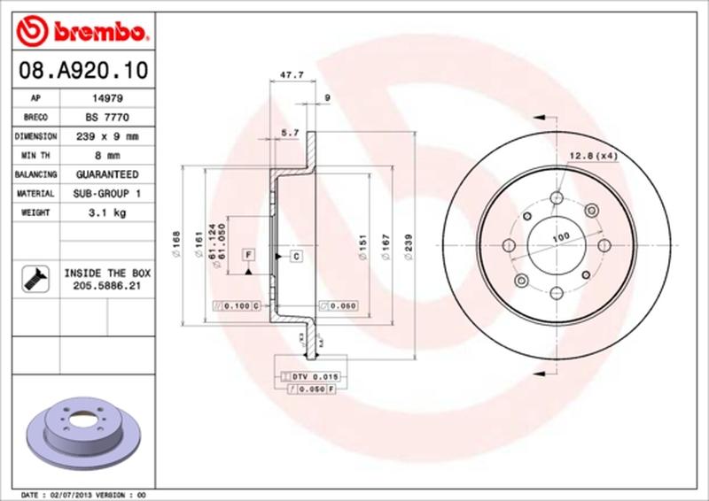 BREMBO 08-A920-10