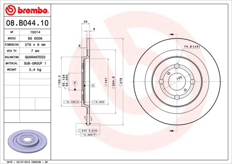 BREMBO 08-B044-10