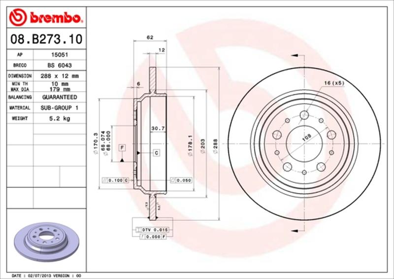 BREMBO 08-B273-10