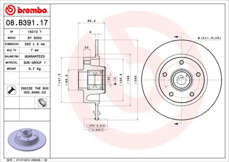 BREMBO 08-B391-17
