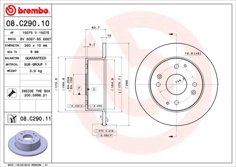 BREMBO 08-C290-11