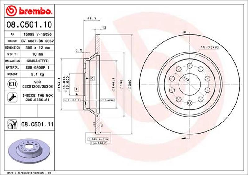 BREMBO 08-C501-11