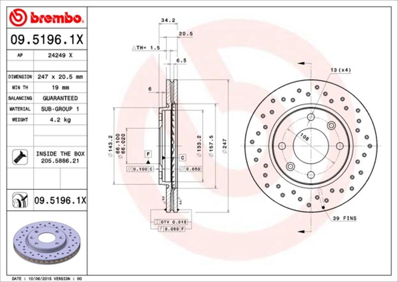 BREMBO 09-5196-1X