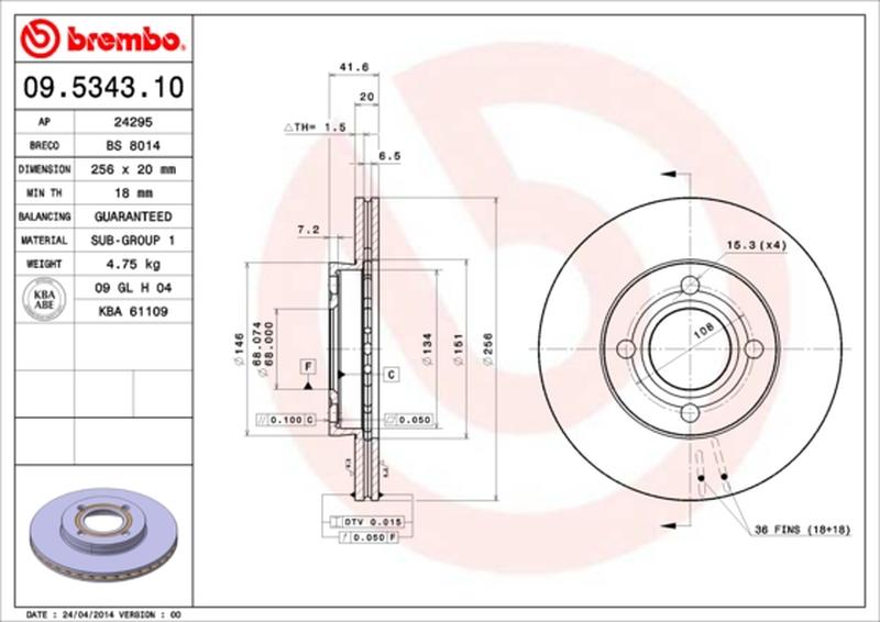 BREMBO 09-5343-10