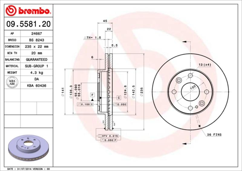 BREMBO 09-5581-20
