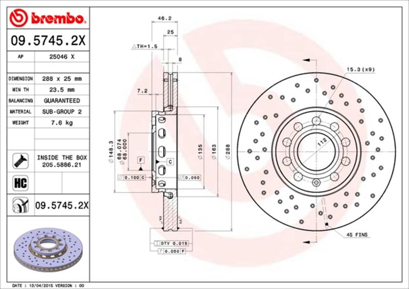 BREMBO 09-5745-2X