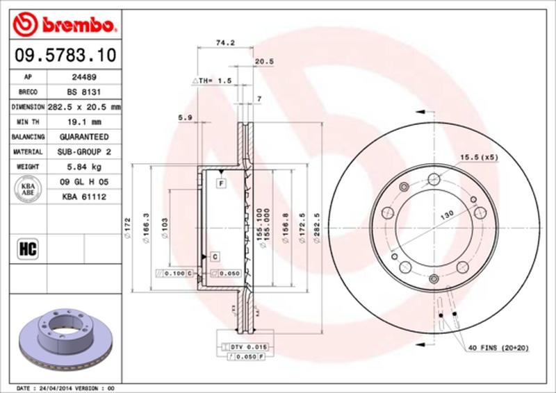 BREMBO 09-5783-10