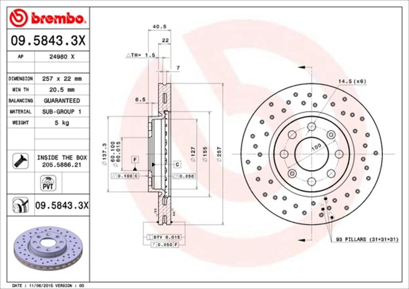 BREMBO 09-5843-3X