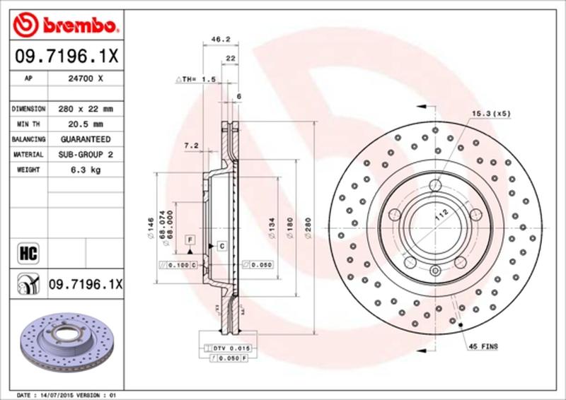 BREMBO 09-7196-1X