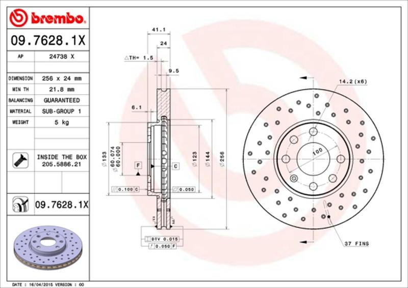 BREMBO 09-7628-1X