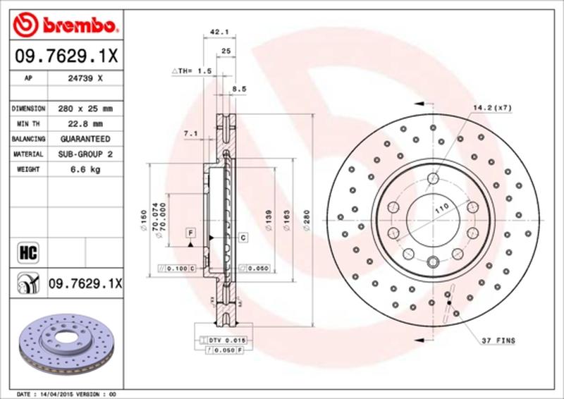 BREMBO 09-7629-1X