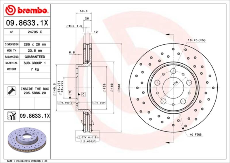 BREMBO 09-8633-1X
