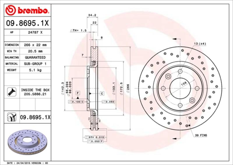 BREMBO 09-8695-1X