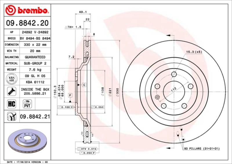 BREMBO 09-8842-21