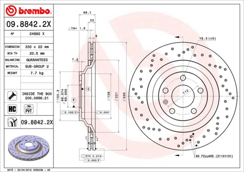 BREMBO 09-8842-2X