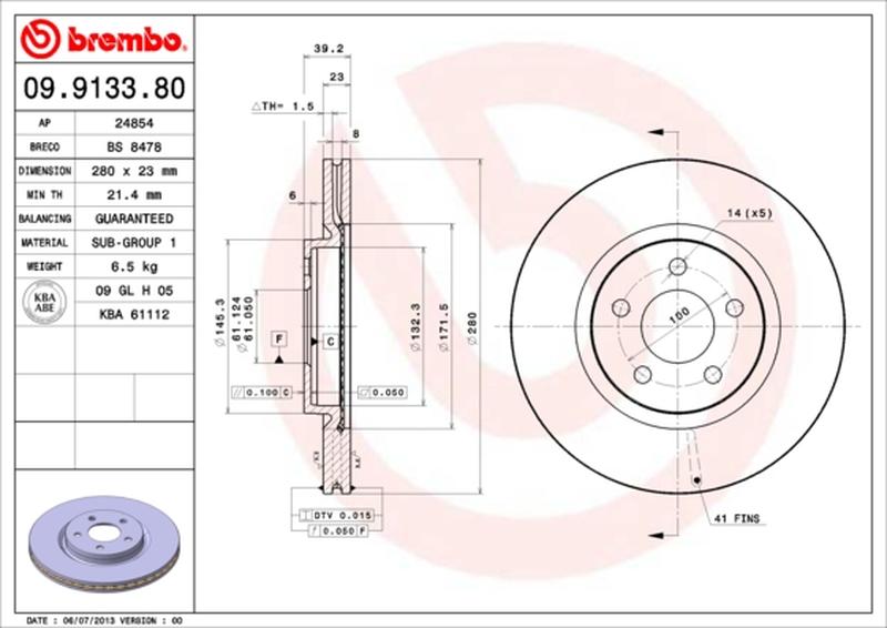 BREMBO 09-9133-80