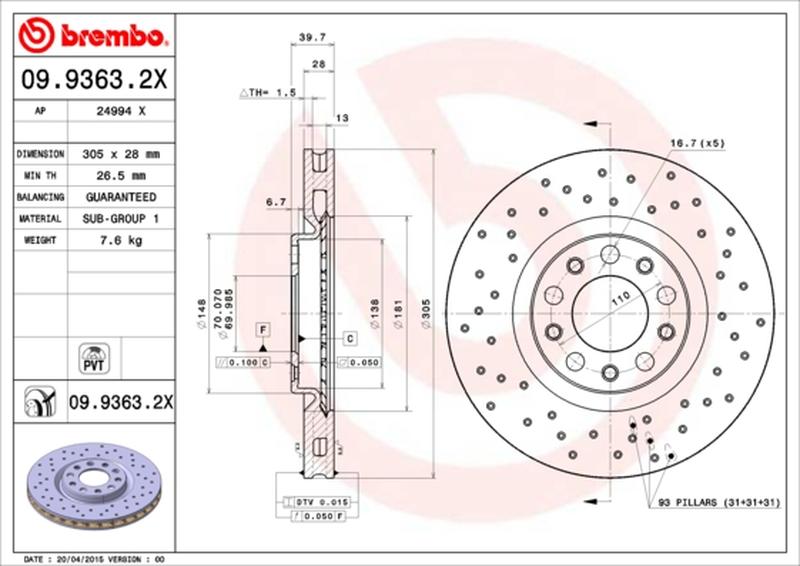 BREMBO 09-9363-2X