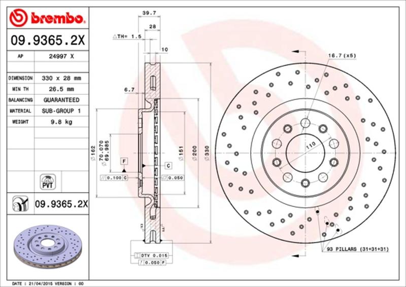 BREMBO 09-9365-2X