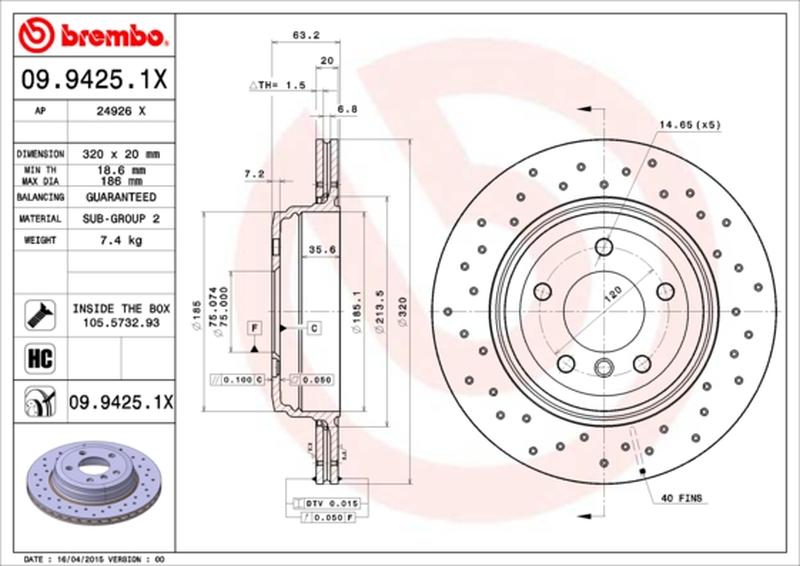 BREMBO 09-9425-1X